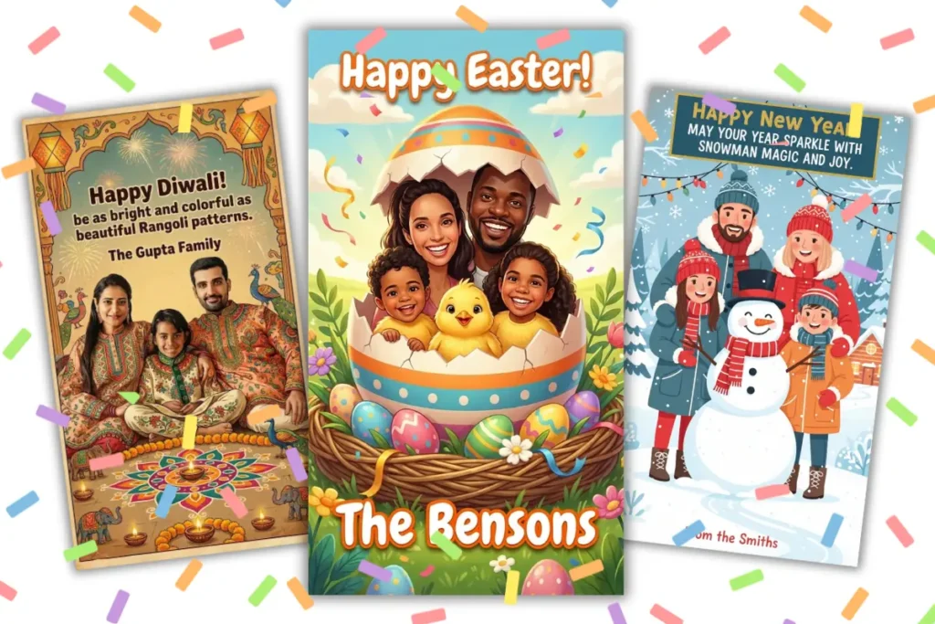 make holiday card with your own photo